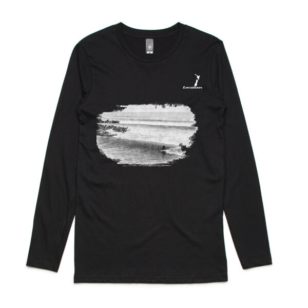 Christchurch - New Brighton Lines - Mens Ink Longsleeve Tee Thumbnail